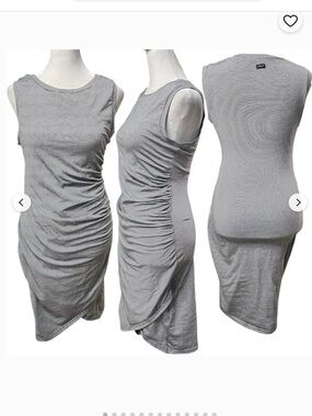 Lira Sleeveless Ruched Side Dress — Gray